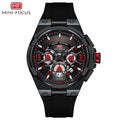 Mini Focus MF0402G.05 Elite Naval Aviator Chronograph – Crimson Accents & Shadow Black Silicone