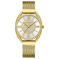 Golden Mesh Strap Ladies Watch with Diamond Studded Dial