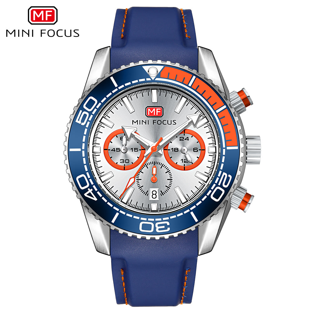Mini Focus MF0426G.01 Seamaster Chronograph – Aquatic Surge Edition (Blue and Orange)