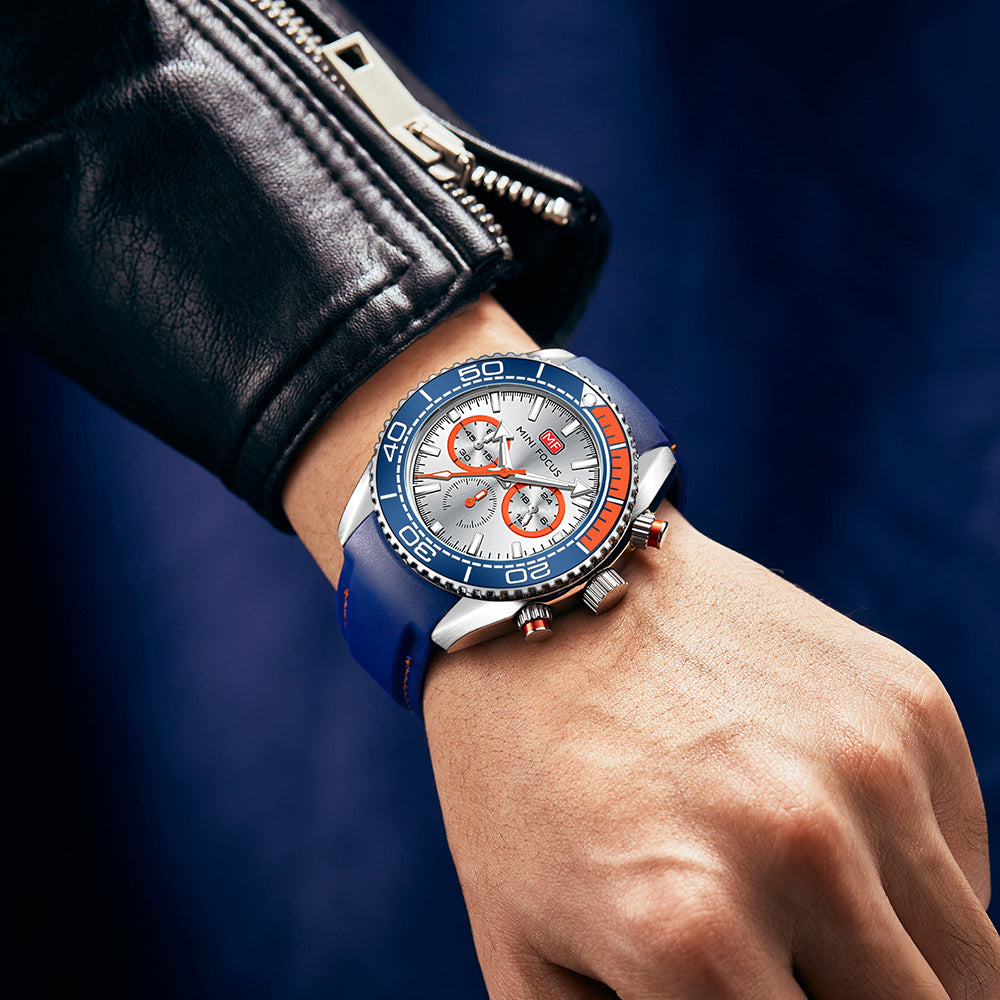 Mini Focus MF0426G.01 Seamaster Chronograph – Aquatic Surge Edition (Blue and Orange)