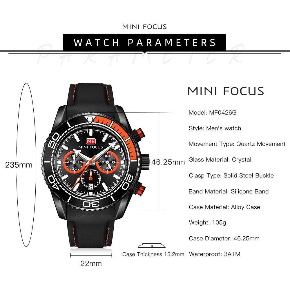 Mini Focus MF0426G.04 Seamaster Chronograph – Abyssal Blaze Edition