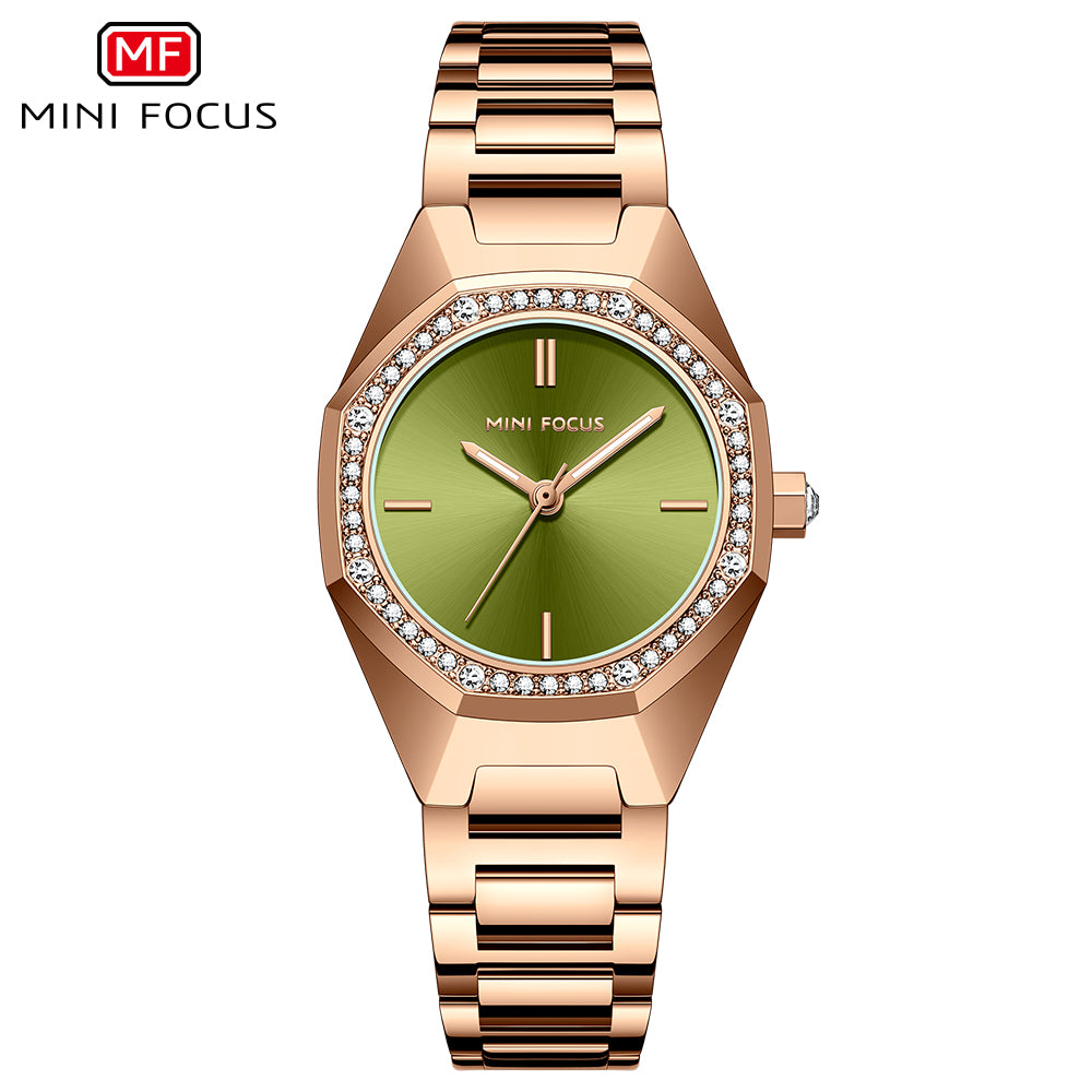 Mini Focus MF0433L.04 Golden Sage Crystal Bezel Watch