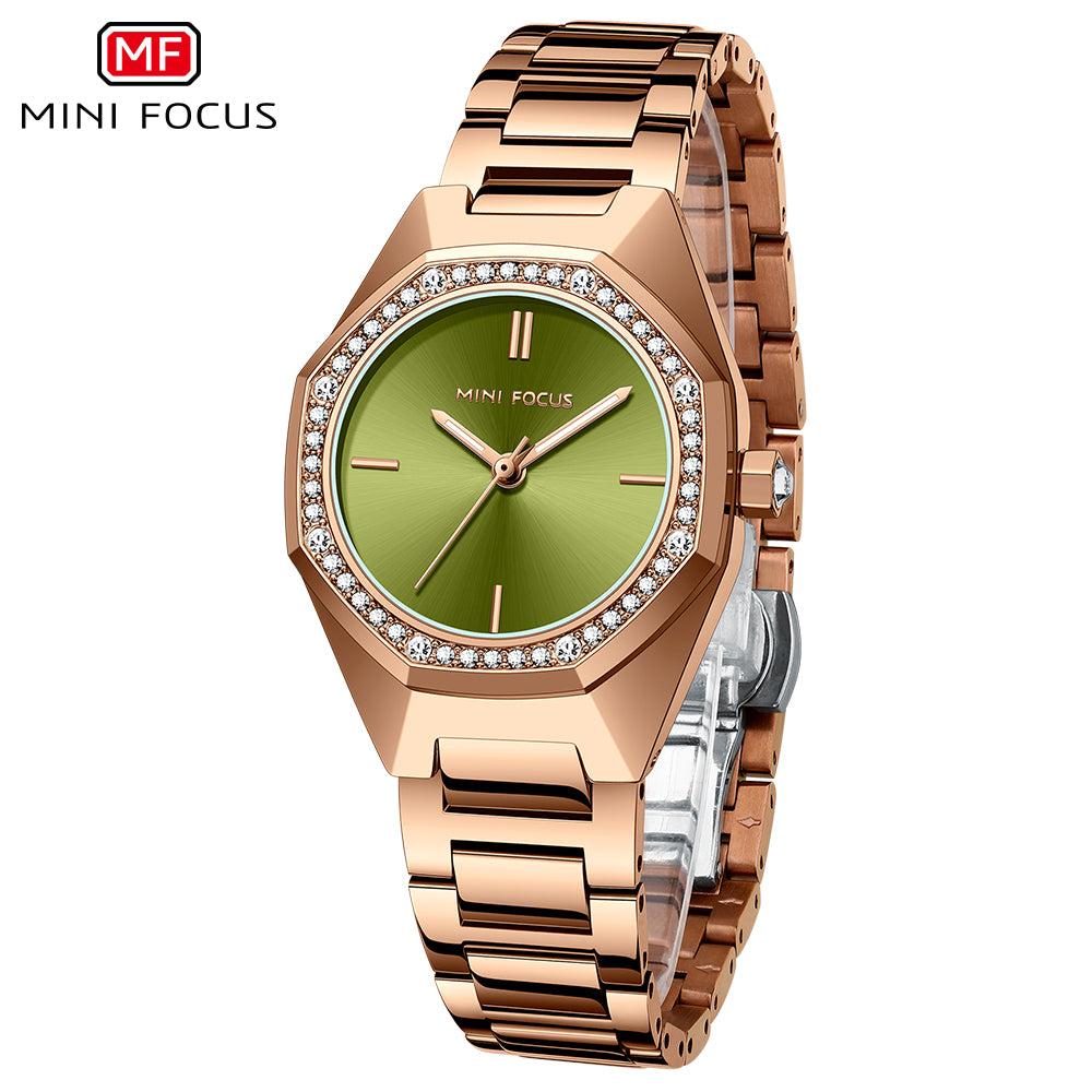 Mini Focus MF0433L.04 Golden Sage Crystal Bezel Watch