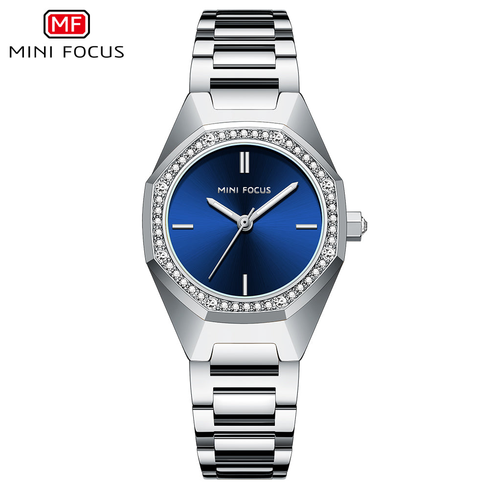 Mini Focus MF0433L.01 Blue Geometric Quartz Watch for Ladies