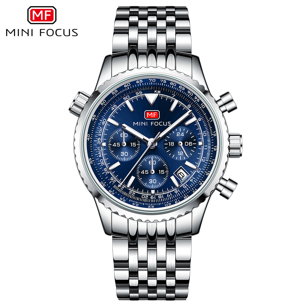 Mini Focus MF0463G.03 Elite Chronograph – Majestic Marine Steel Powerhouse