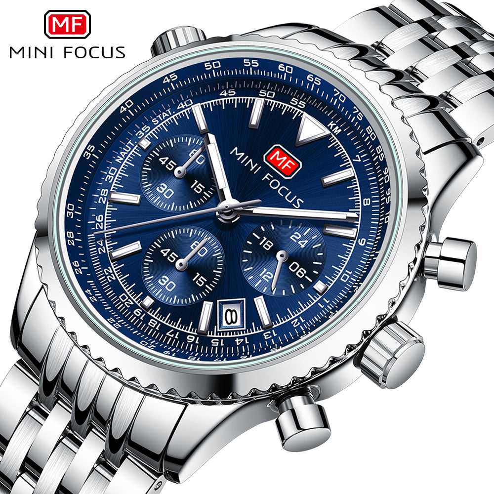 Mini Focus MF0463G.03 Elite Chronograph – Majestic Marine Steel Powerhouse