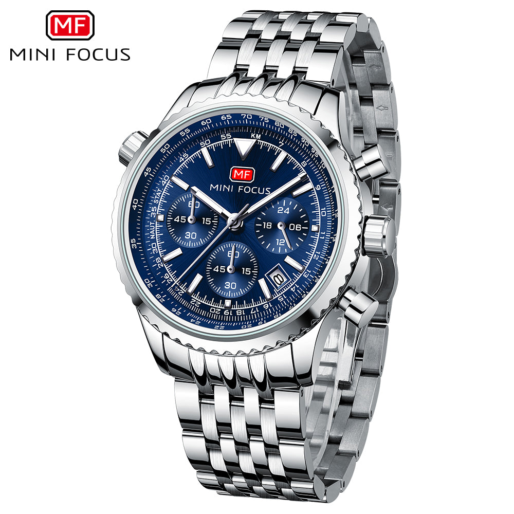 Mini Focus MF0463G.03 Elite Chronograph – Majestic Marine Steel Powerhouse