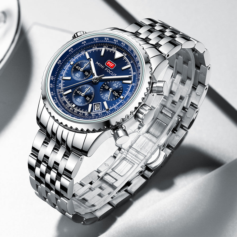 Mini Focus MF0463G.03 Elite Chronograph – Majestic Marine Steel Powerhouse