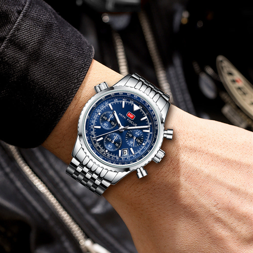 Mini Focus MF0463G.03 Elite Chronograph – Majestic Marine Steel Powerhouse