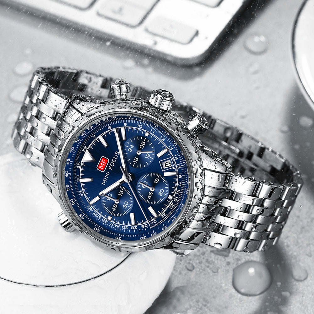 Mini Focus MF0463G.03 Elite Chronograph – Majestic Marine Steel Powerhouse