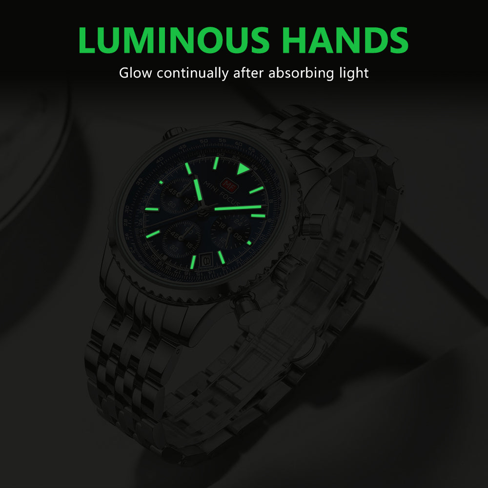 Mini Focus MF0463G.03 Elite Chronograph – Majestic Marine Steel Powerhouse