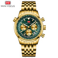 Mini Focus MF0463G.04 Elite Chronograph – Emerald Luxe Gold Steel Majesty