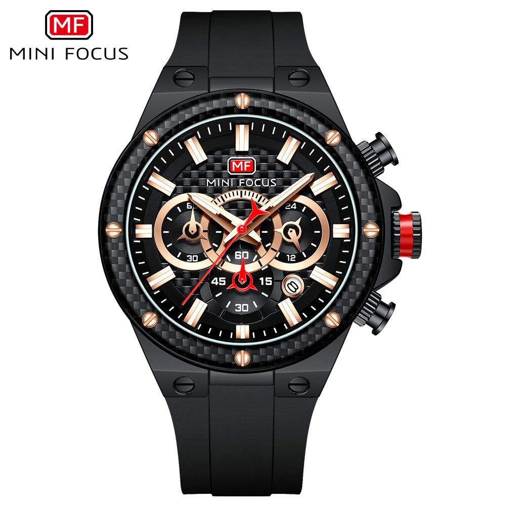 Black Carbon Fibre Watch for Men