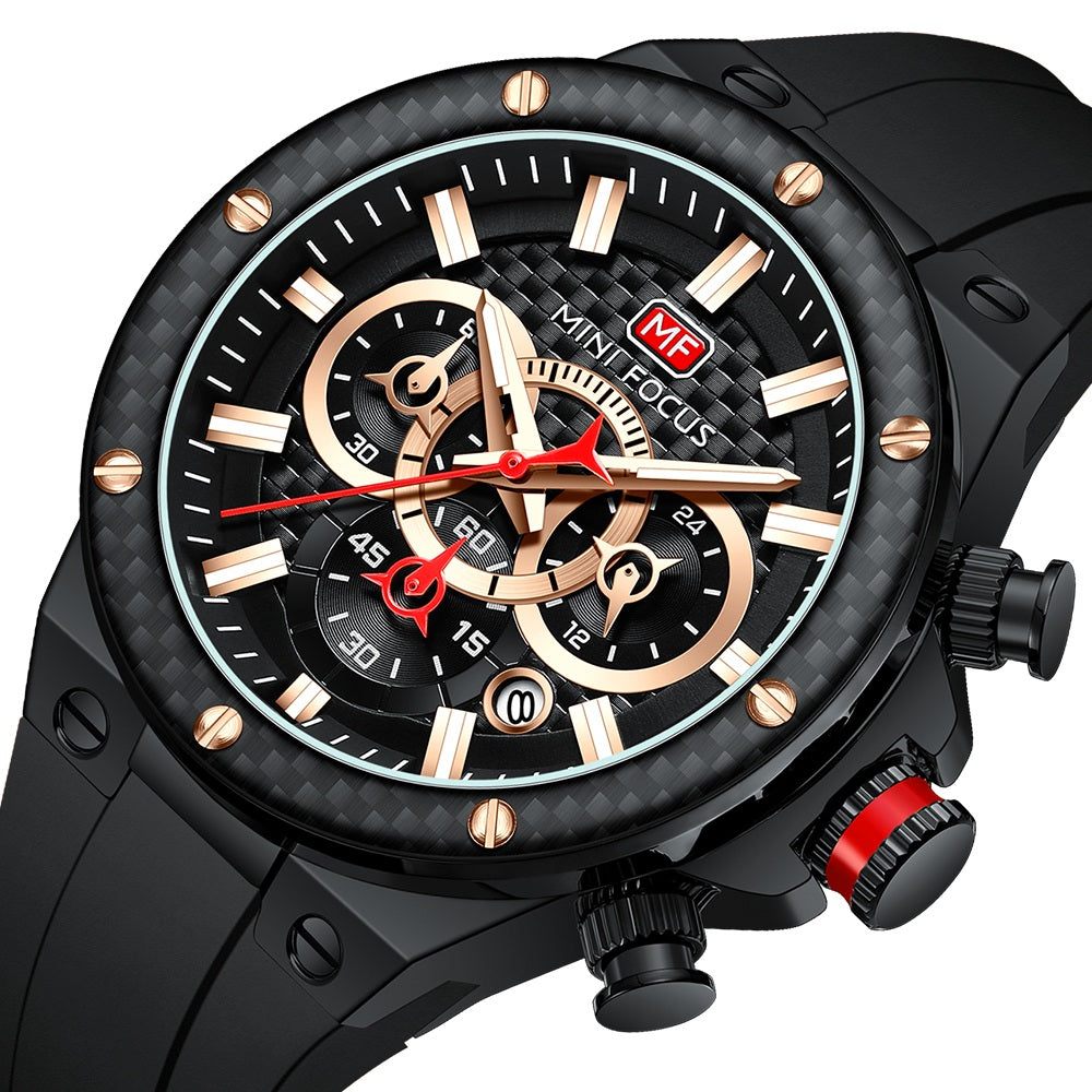 Black Carbon Fibre Watch for Men