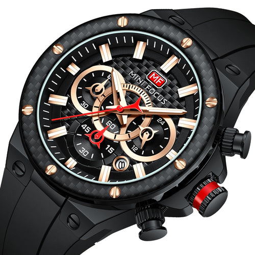 Black Carbon Fibre Watch for Men