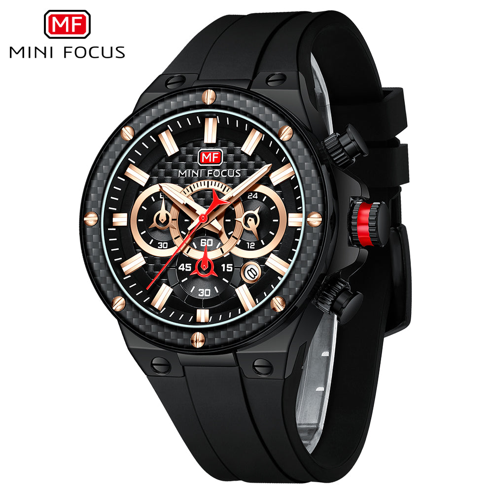 Black Carbon Fibre Watch for Men