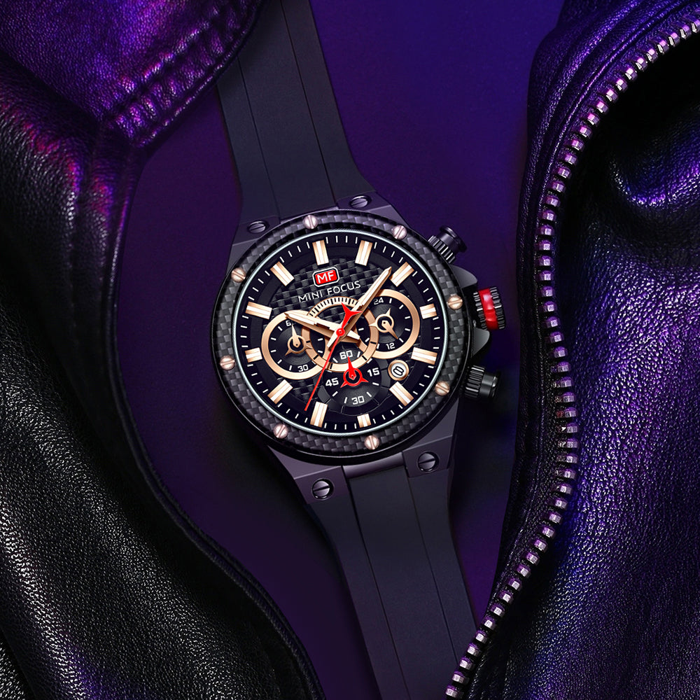 Black Carbon Fibre Watch for Men