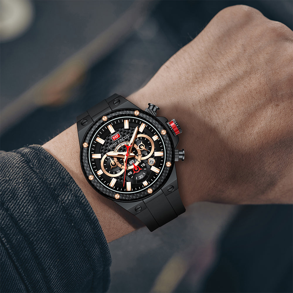 Black Carbon Fibre Watch for Men