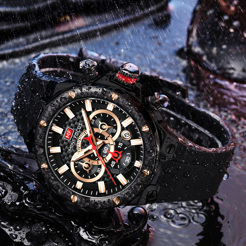 Black Carbon Fibre Watch for Men