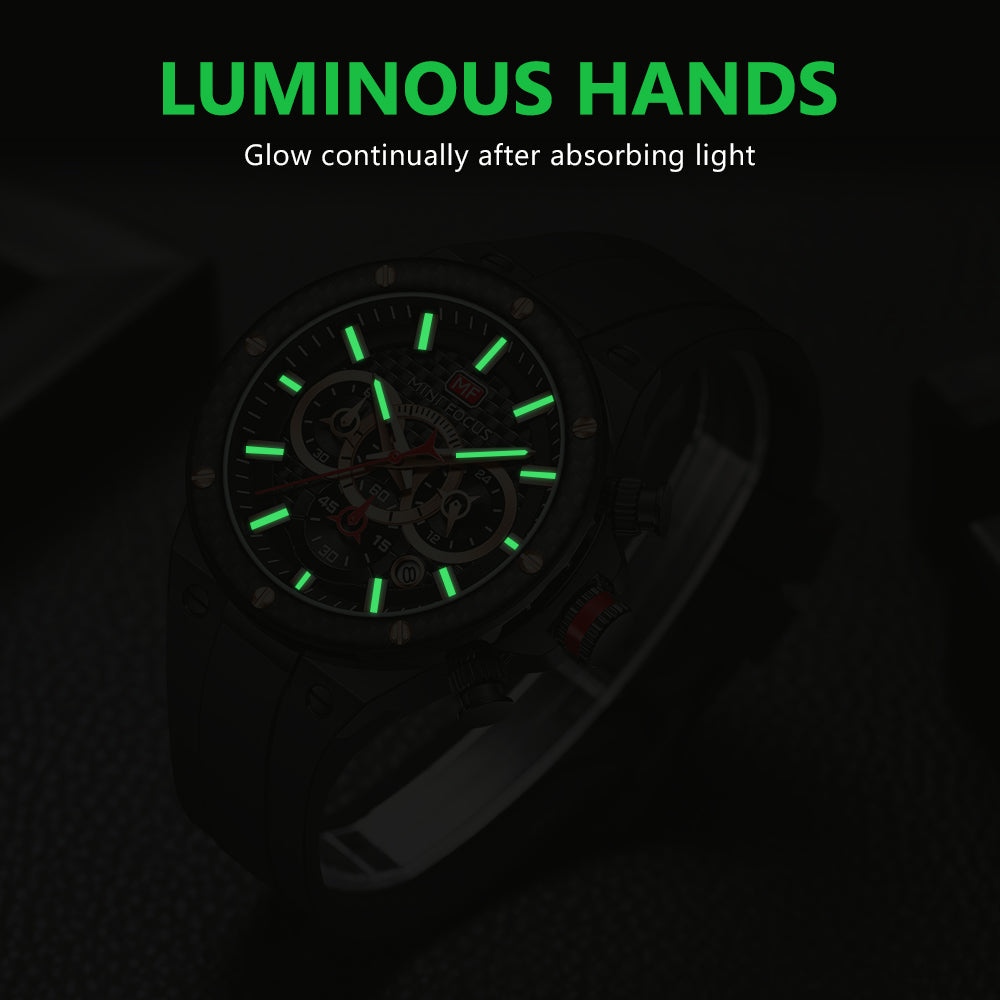 Black Carbon Fibre Watch for Men