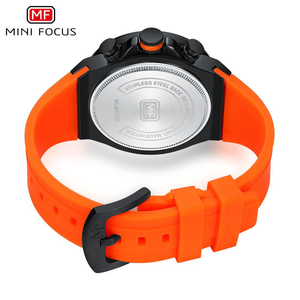 Orange Carbon Fibre Chronograph Watch for Men