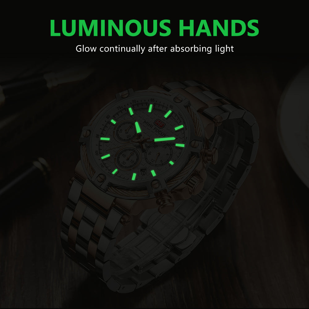 Two-Tone Rose Gold Chronograph Watch for Men