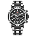 Two-Tone Black Chronograph Watch for Men