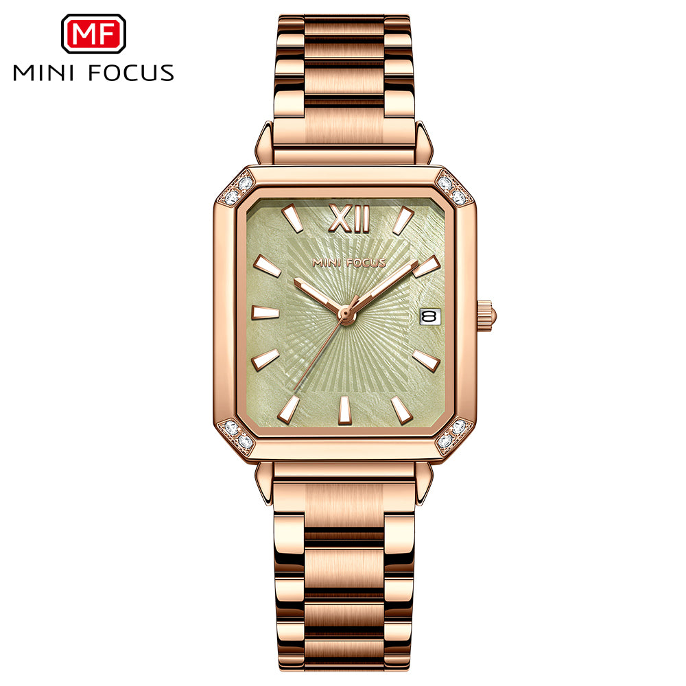 Mini Focus MF0472L.04 Rose Gold Radiance Green Dial Women’s Fashion Watch
