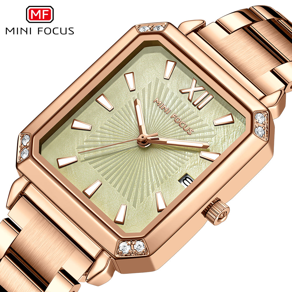 Mini Focus MF0472L.04 Rose Gold Radiance Green Dial Women’s Fashion Watch