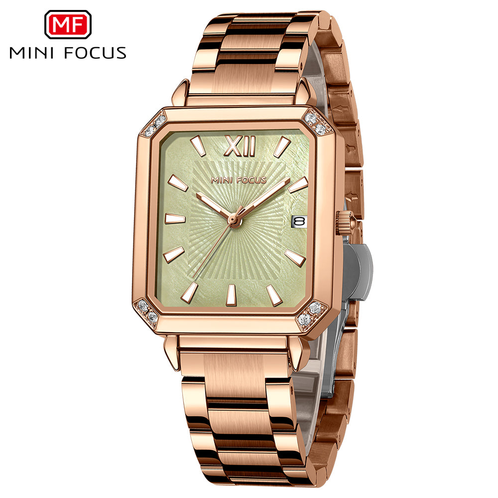 Mini Focus MF0472L.04 Rose Gold Radiance Green Dial Women’s Fashion Watch