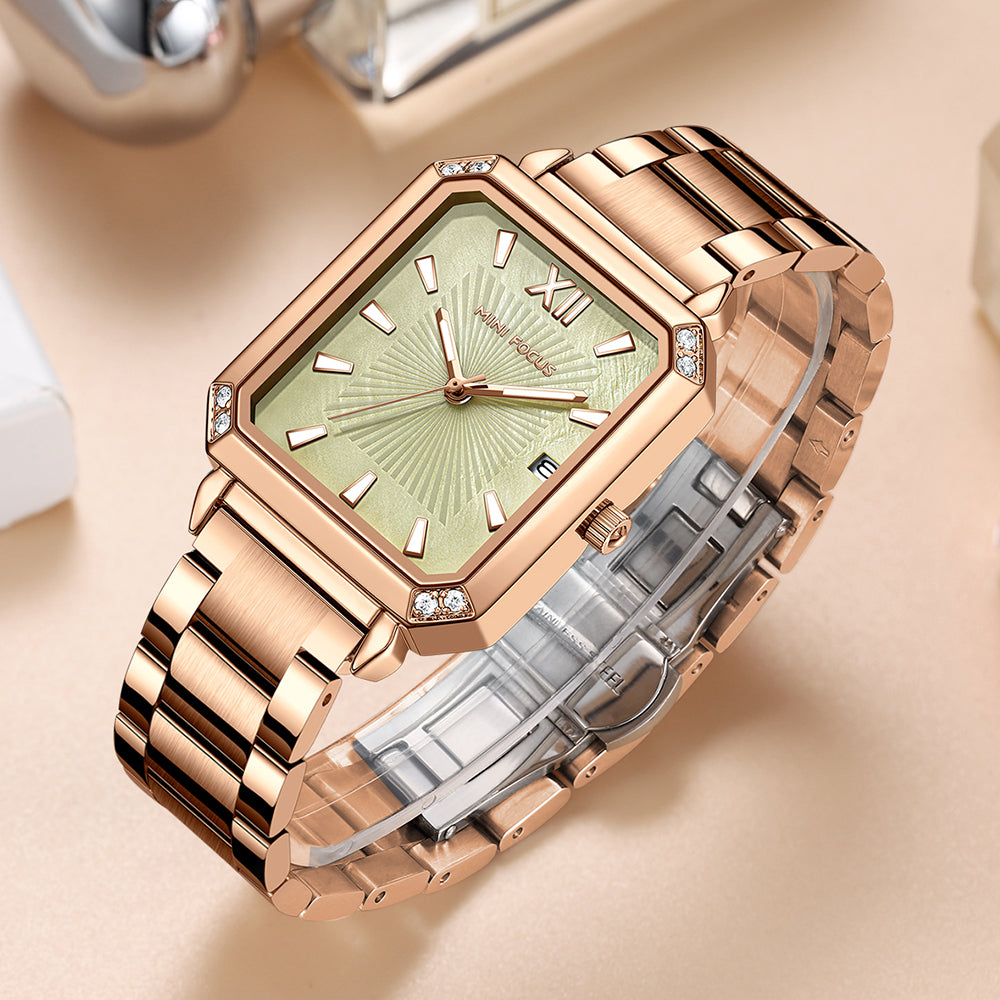 Mini Focus MF0472L.04 Rose Gold Radiance Green Dial Women’s Fashion Watch