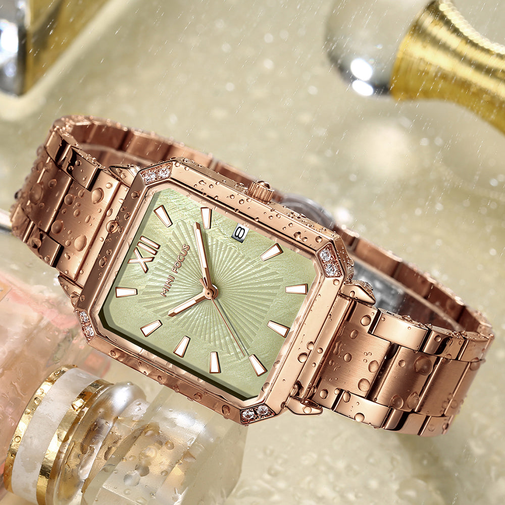 Mini Focus MF0472L.04 Rose Gold Radiance Green Dial Women’s Fashion Watch