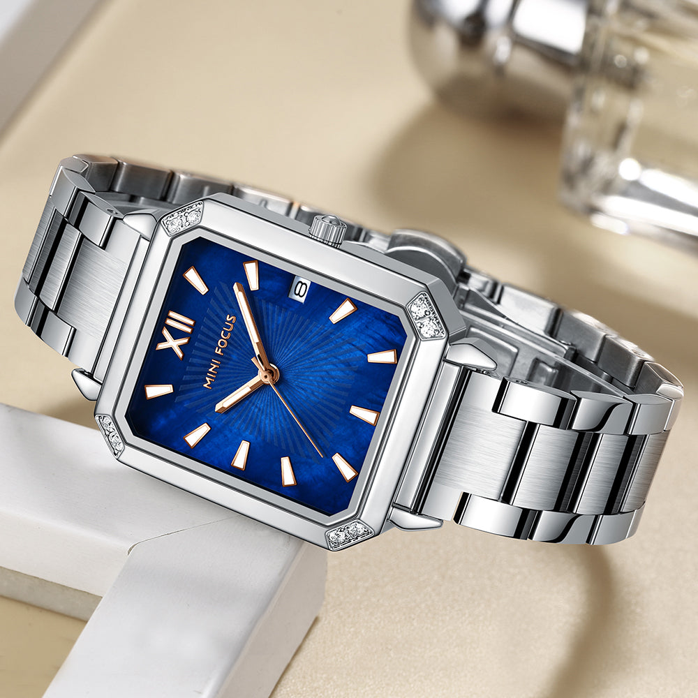 Mini Focus MF0472L.05 Silver Royale Blue Dial Women’s Fashion Watch 💙✨