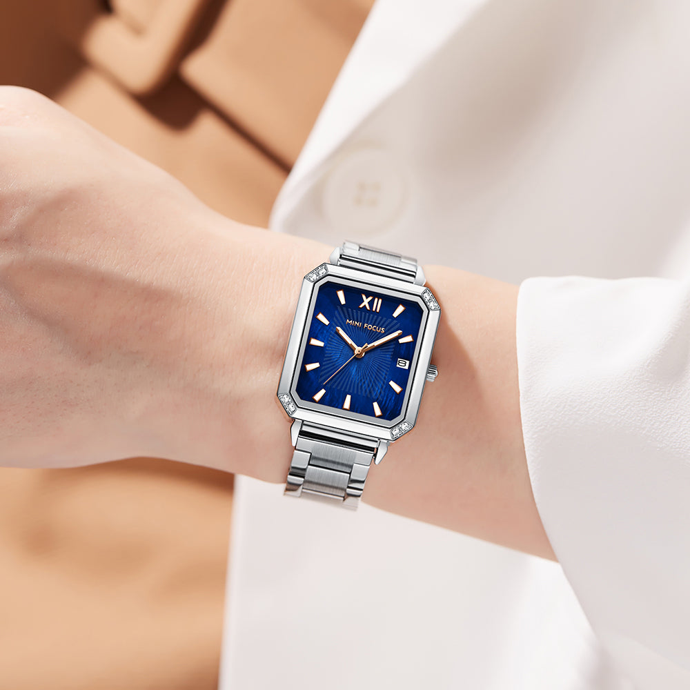 Mini Focus MF0472L.05 Silver Royale Blue Dial Women’s Fashion Watch 💙✨