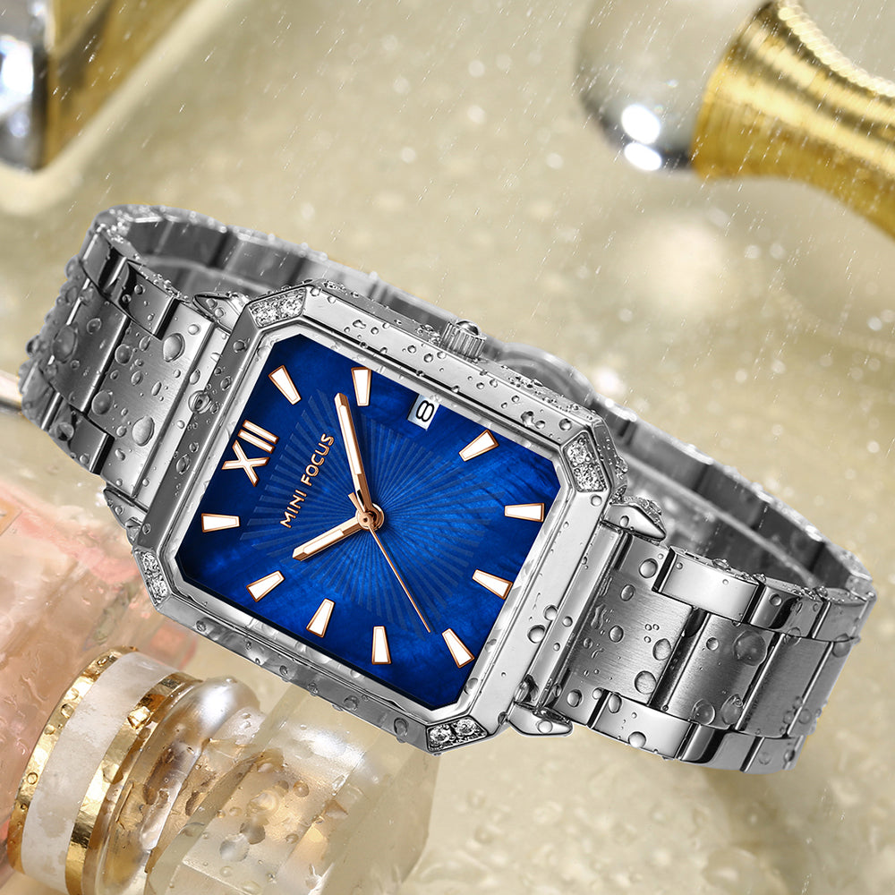 Mini Focus MF0472L.05 Silver Royale Blue Dial Women’s Fashion Watch 💙✨