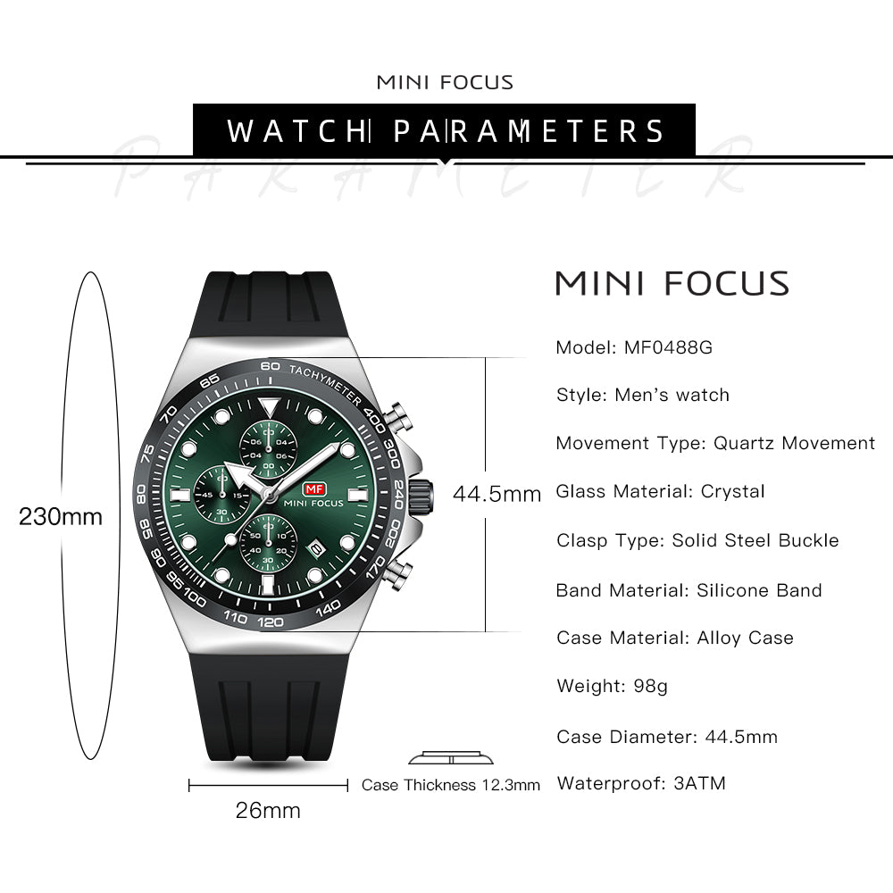 Mini Focus MF0488G.03 Elite Chronograph – Green Phantom Edition