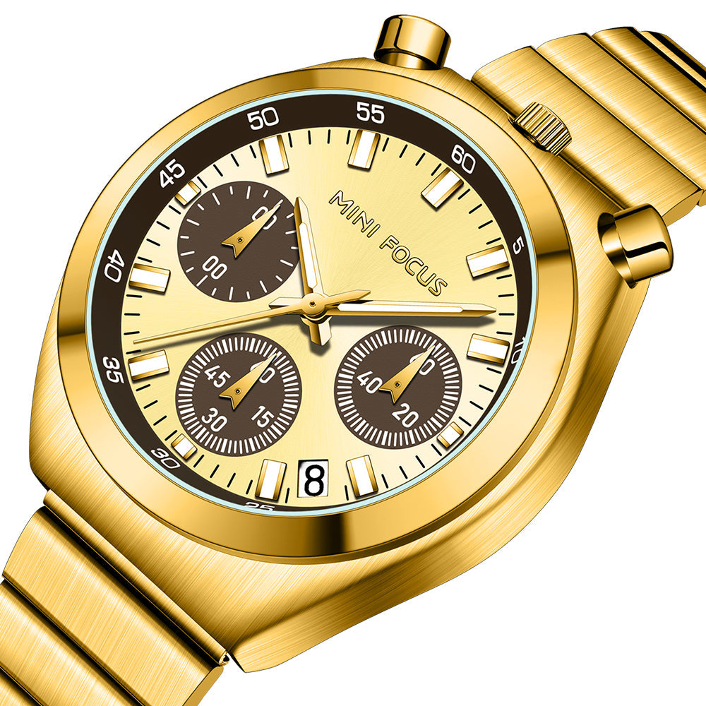 MF0491L Golden Chronograph Watch for Women