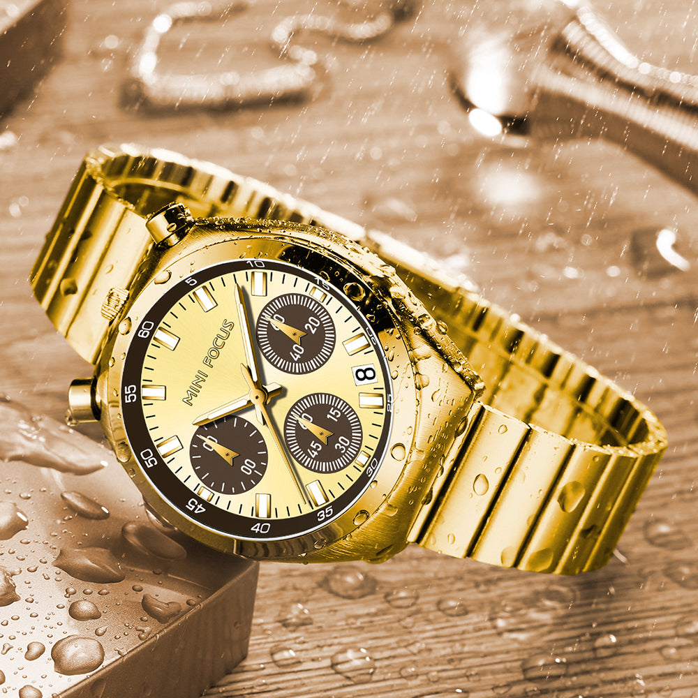 MF0491L Golden Chronograph Watch for Women