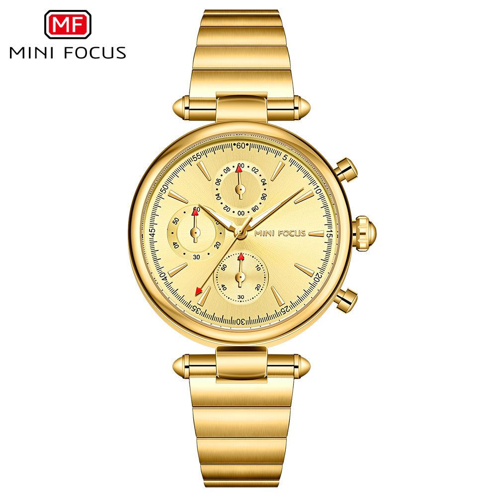 Mini Focus MF0494L.04 Golden Majesty Chrono – Sophisticated Luxury Timepiece