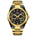 Gold & Black Chronograph Metal Watch for Men