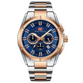 Two Tone and Blue Chronograph Metal Watch for Men