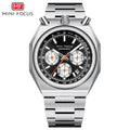 Mini Focus MF0601G.03 Retro Racing Panda – Steel Case with Triple Sub-Dial Design