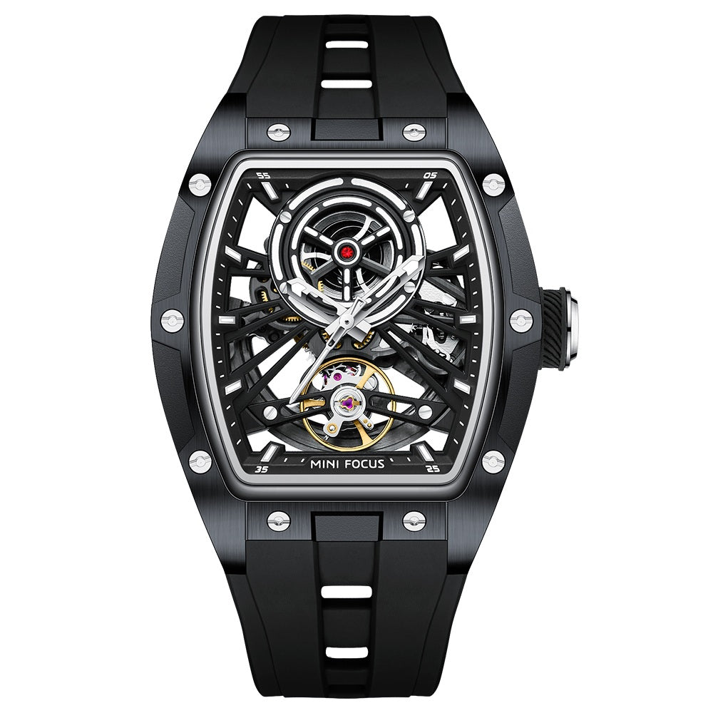 Black Skeleton Dial Automatic Watch for Men