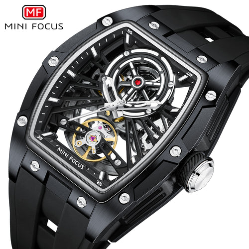 Black Skeleton Dial Automatic Watch for Men