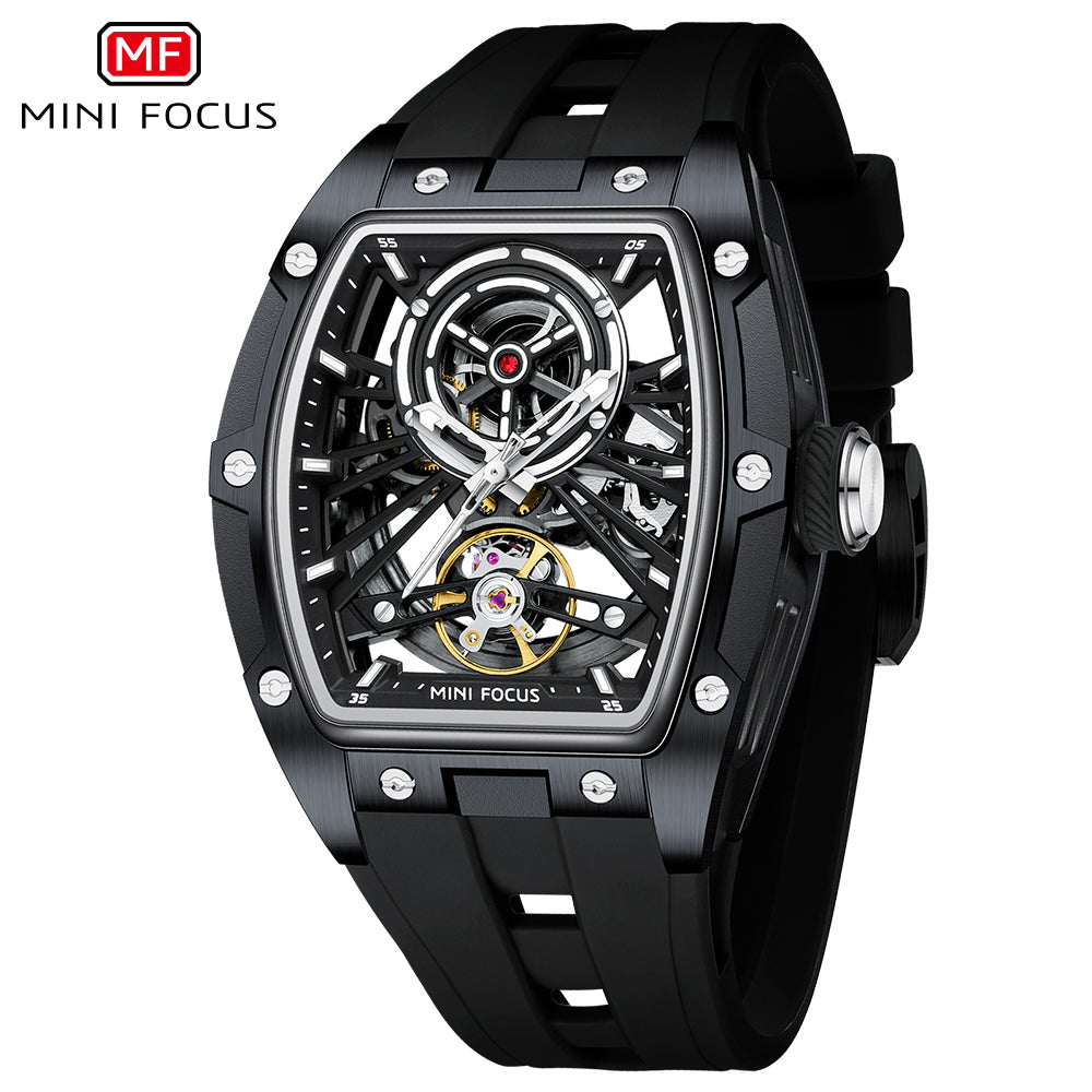 Black Skeleton Dial Automatic Watch for Men
