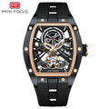 Black Rose Gold Skeleton Dial Automatic Watch for Men