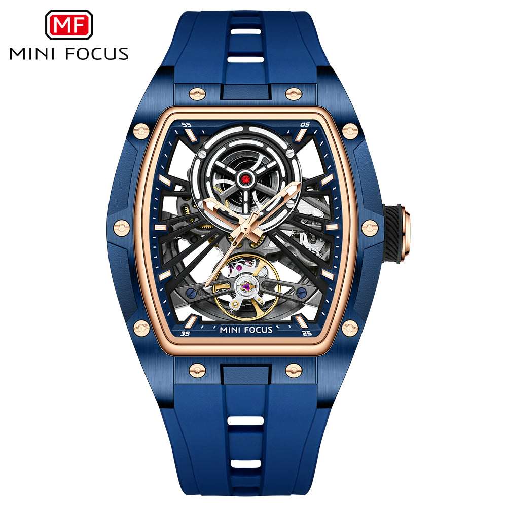Blue Skeleton Dial Automatic Watch for Men