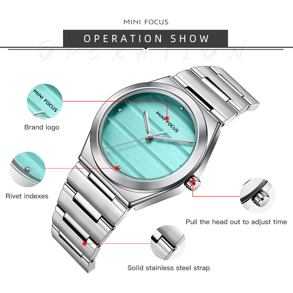 Mini Focus MF0611L.02 – Turquoise Luxe Steel Timepiece