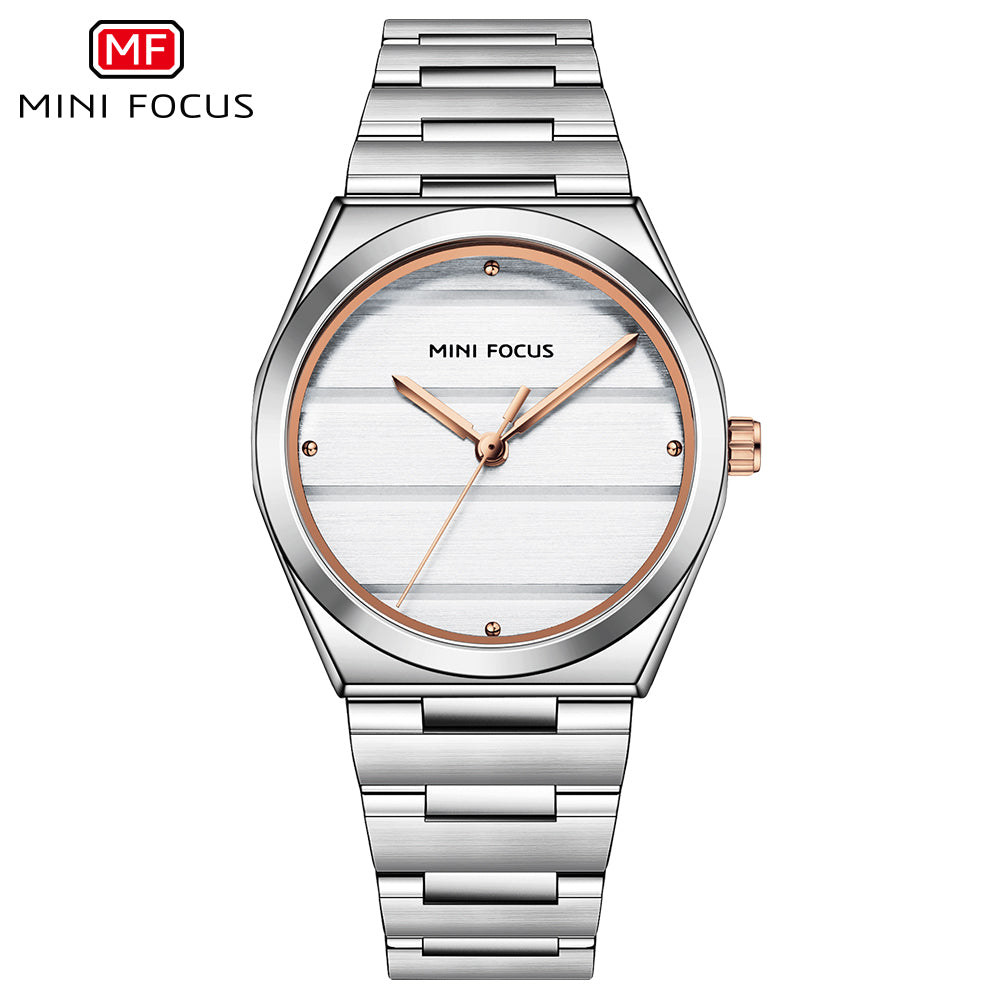 Silver Rose Gold Round Dial Watch - MF0611L.04