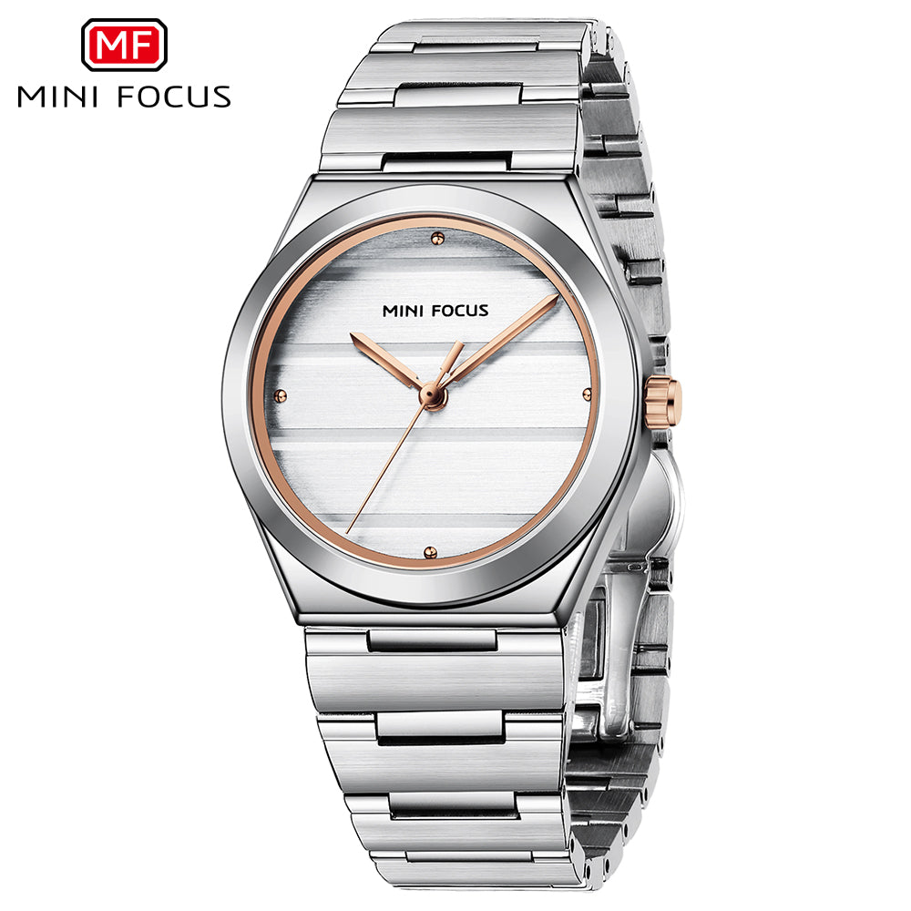 Silver Rose Gold Round Dial Watch - MF0611L.04